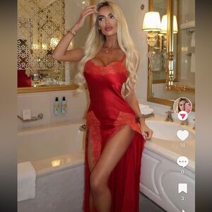 Elegant Red Lace dress